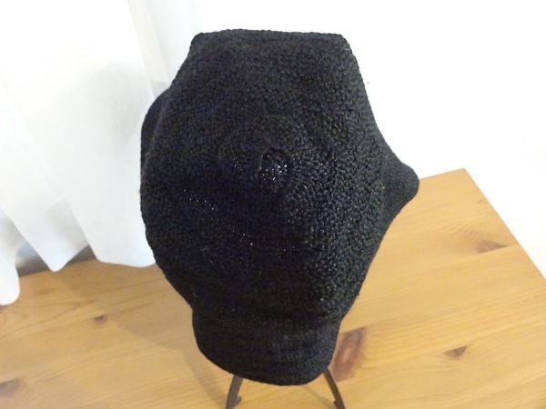 ∃ ELLE PARIS ∃ 黒色帽子　レディース・婦人用　ジュート　つば広ハット　サイズ５７cm〜５９cm　キャップ　帽子　日本製_画像5