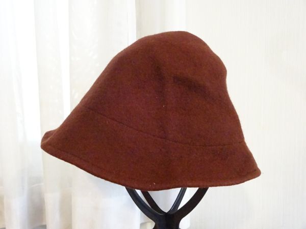 ∃ MILSA SECOND ∃ レディース・婦人用　クロッチェ　ブラウン色　サイズ５７cm〜５９cm　キャップ　帽子　日本製　ウール_画像1