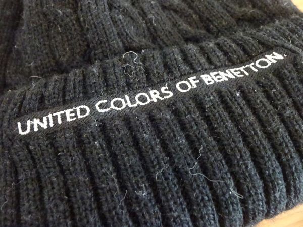 / BENETTON / レディース・メンズ　編み込みニット帽　サイズ５７cm〜５９cm　キャップ　帽子　アルプス・カワムラ_画像9