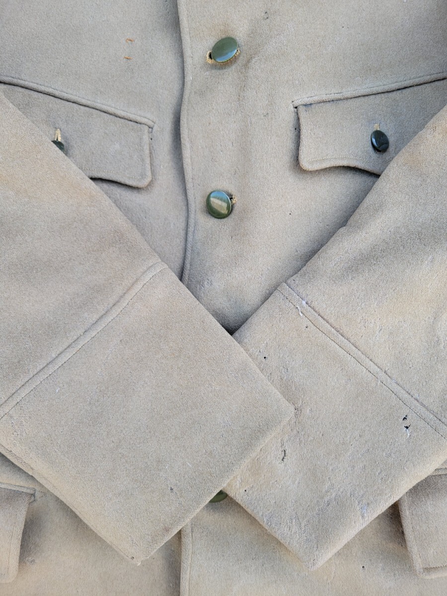 実物 稀少高級品 日本陸軍 昭和13年制 将校用 軍衣 (大正期の立襟軍衣を仕立て直した品・当時の襟カラー付属)の画像6