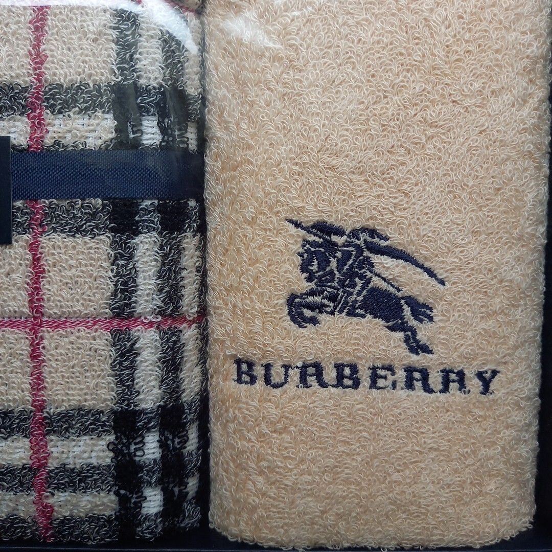 【新品】BURBERRY LONDON バーバリー フェイスタオル ウォッシュタオル ノバチェック ベージュ タオルセット 日本製