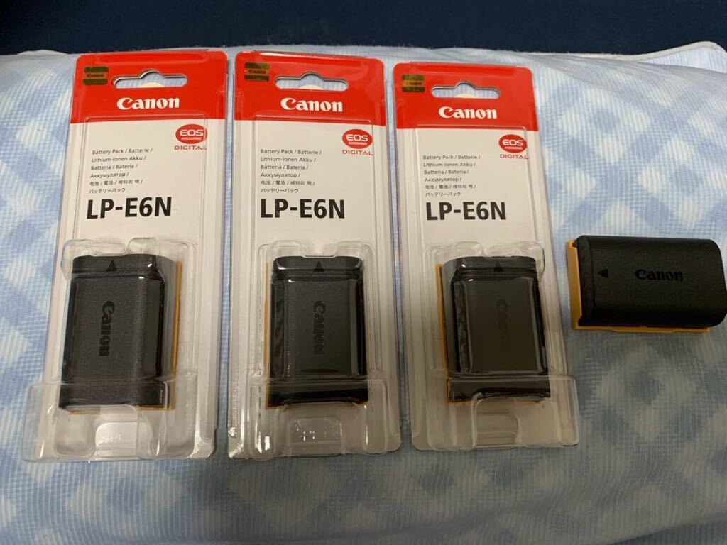CANON LP-E6N 新品未開封3個+中古1個 キャノン バッテリーの画像1
