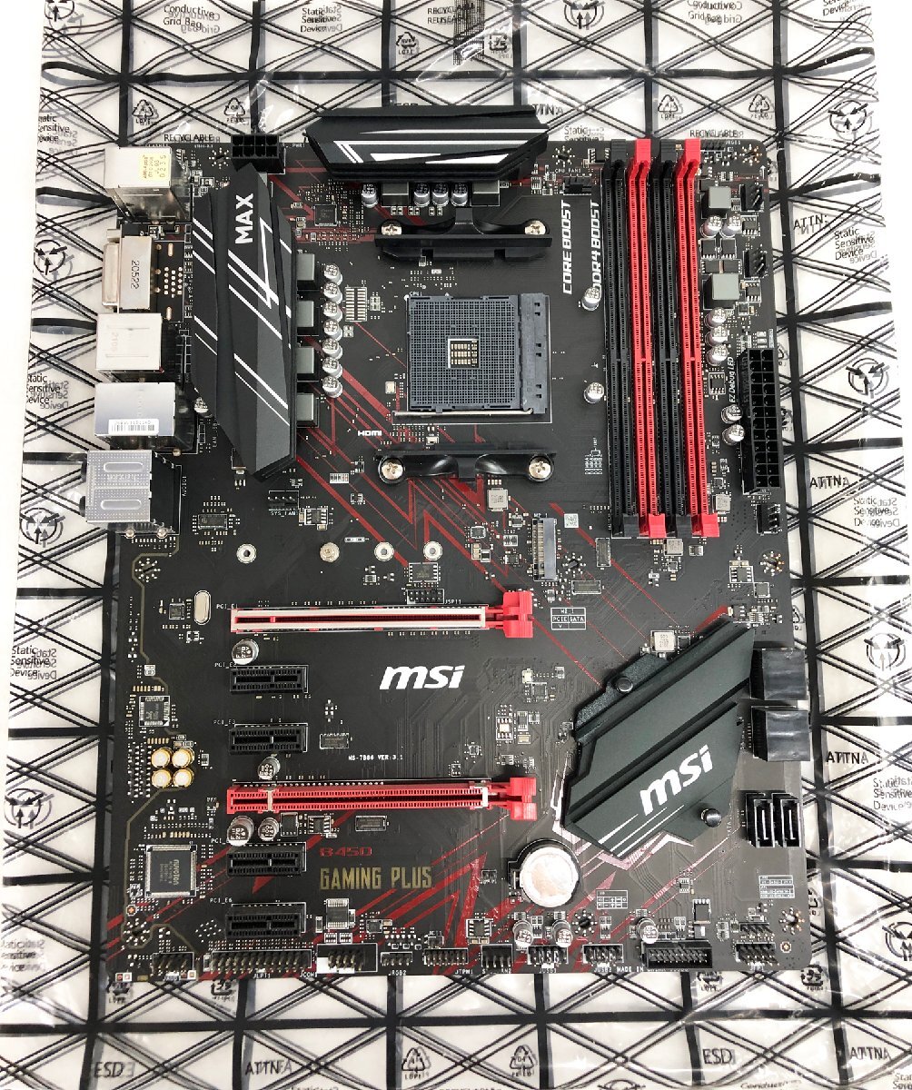 ★中古品★マザーボード MSI B450 GAMING PLUS MAX（ソケットAM4/B450/DDR4/S-ATA 600/ATX） MSIの画像2