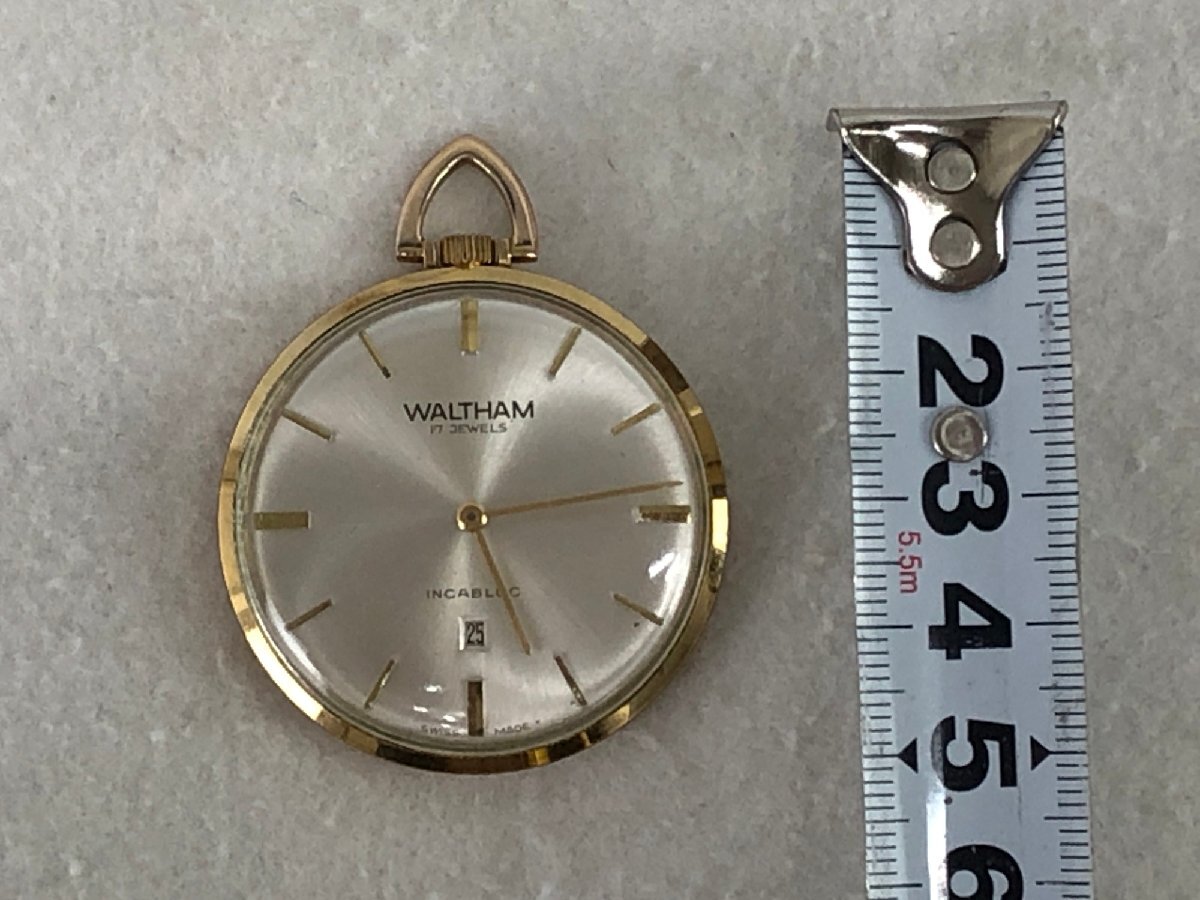 ★中古品★手巻き 懐中時計 Waltham ウォルサム 17Jewels INCABLOCの画像4