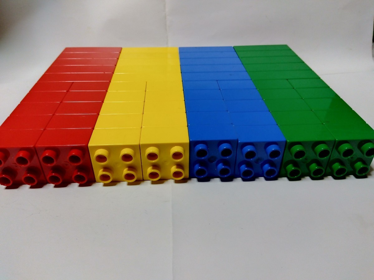 レゴデュプロ  基本ブロック 4色 赤、黄色、青、緑 2×2 各10個、2×4 各5個 計60個セットの画像9