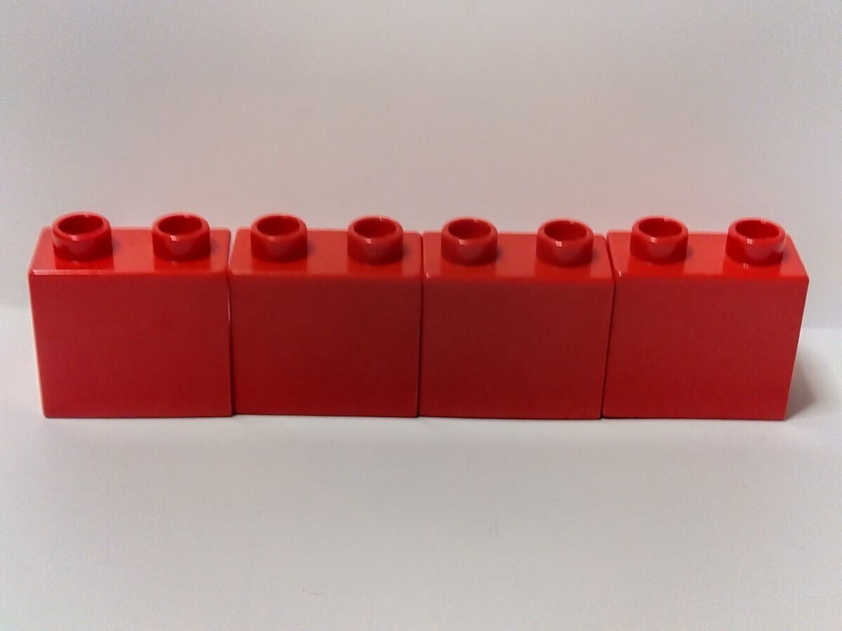 レゴデュプロ  2×2 スロープブロック 4個セット レッド 赤 パーツ 特殊ブロック の画像4