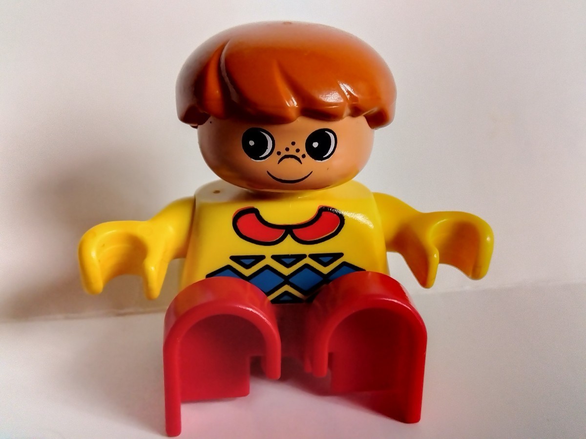 レゴデュプロ 人形 子供 男の子 女の子 茶髪 黄色上衣  パーツ 特殊ブロック の画像5