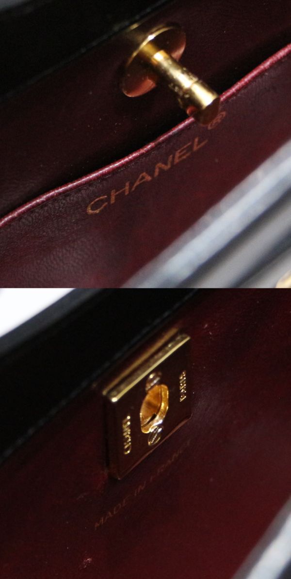 良品 ◆超レア◆ Vintage CHANEL シャネル ココマーク CC ロゴ ターンロック マトラッセ レザー ハンドバッグ チェーンショルダー 正規品の画像10