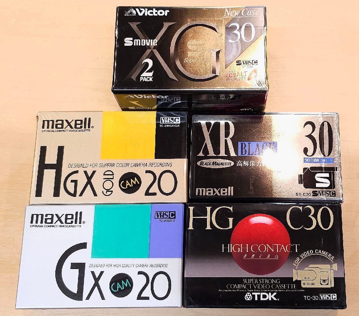  new goods unopened / long-term keeping goods TDK/maxell/Victor TC-30HGF/ST-C30XR(B)/TC-20GX*E/TC-20HGX[G]E/2ST-C30XGB 6 pcs set compact video cassette 