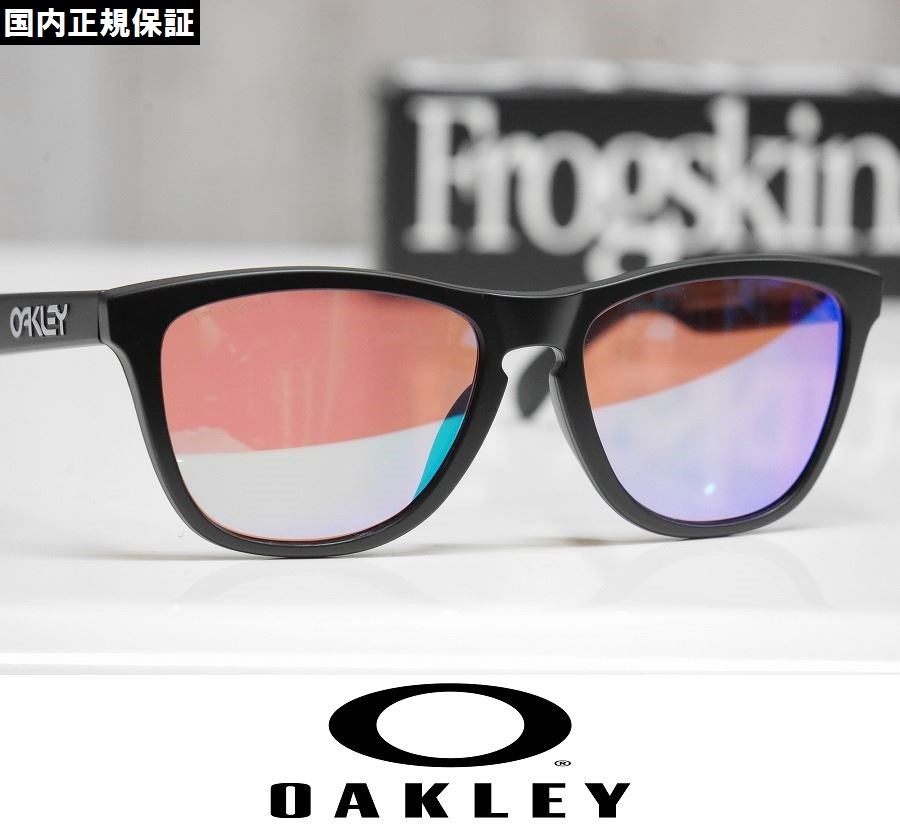 [ новый товар ] стандартный товар OAKLEY Frogskins солнцезащитные очки p ритм линзы OO9245-E454 Matte Black / Prizm Golf Asian Fit 