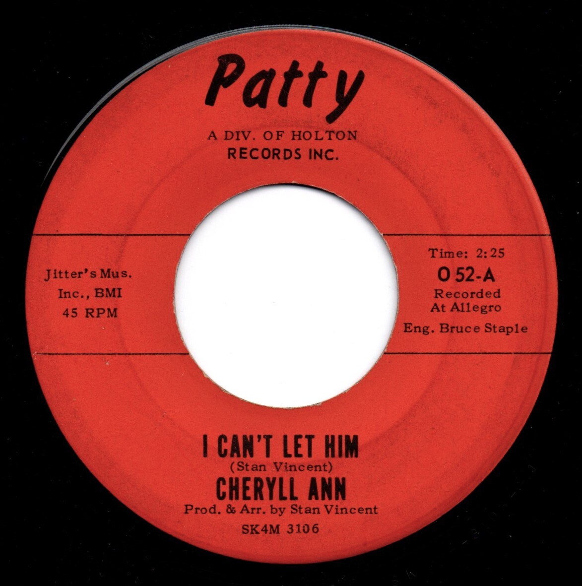 Cheryll Ann / I Can’t Let Him ♪ Goodbye Baby (Patty)