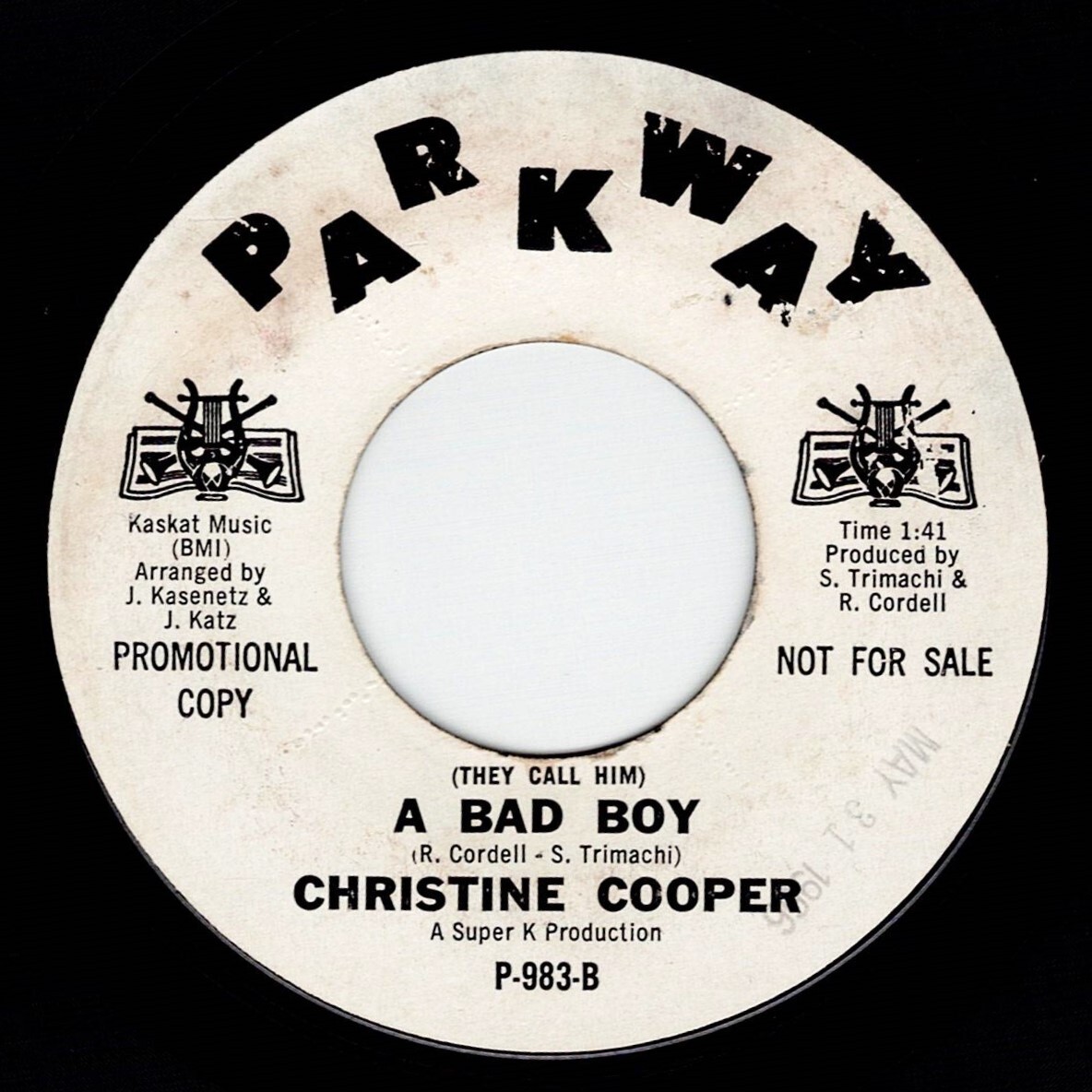 Christine Cooper / Heartaches Away My Boy (Parkway)の画像2