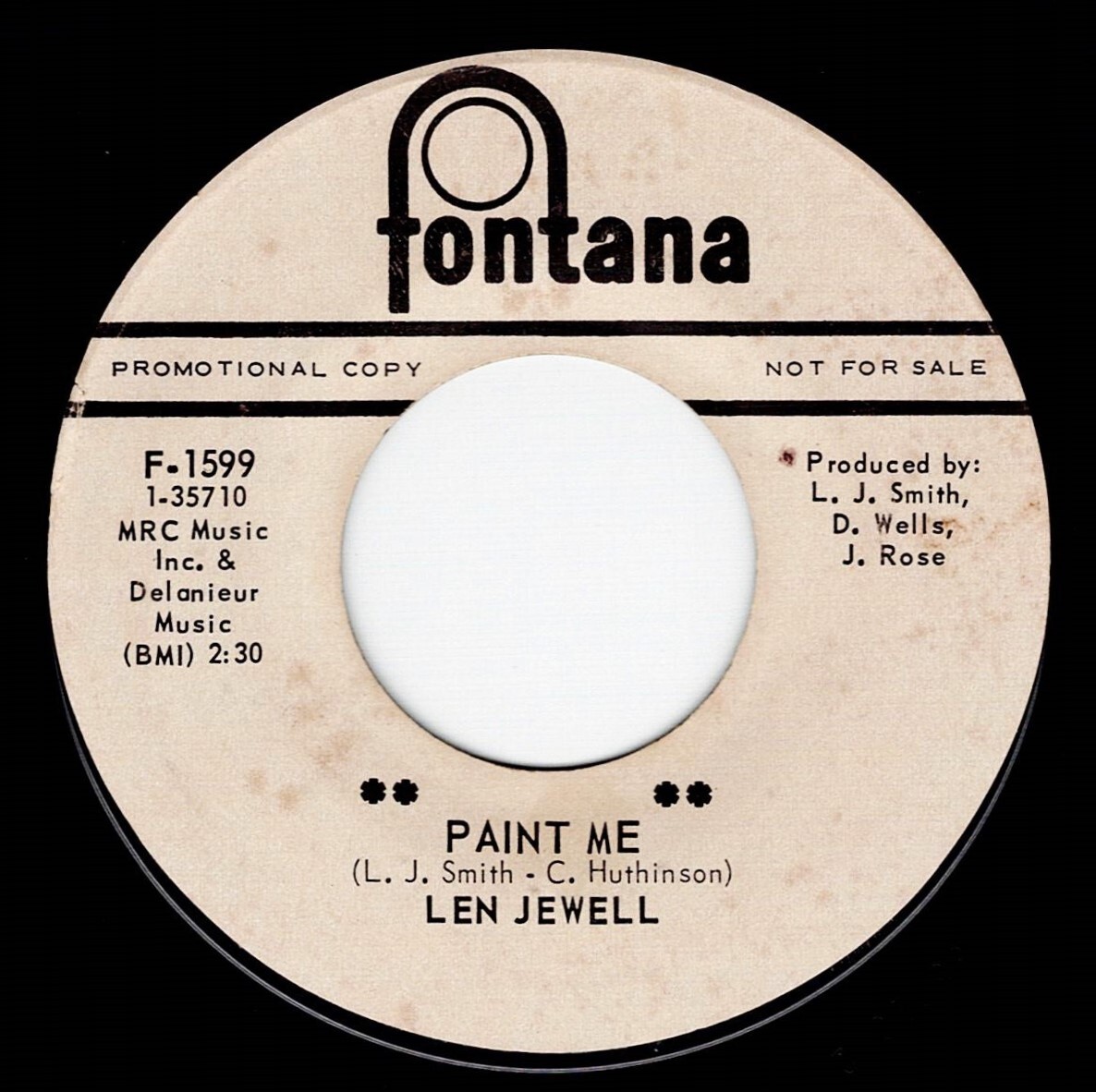 Len Jewell / Bettin’ On Love ♪ Paint Me (Fontana)の画像2