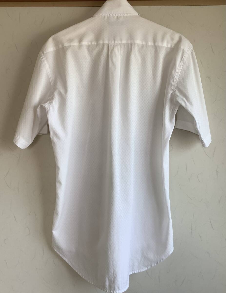 【中古美品】ワイシャツ 半袖 ボタンダウン カッターシャツ ビジネス Lサイズ 白 ホワイト の画像2