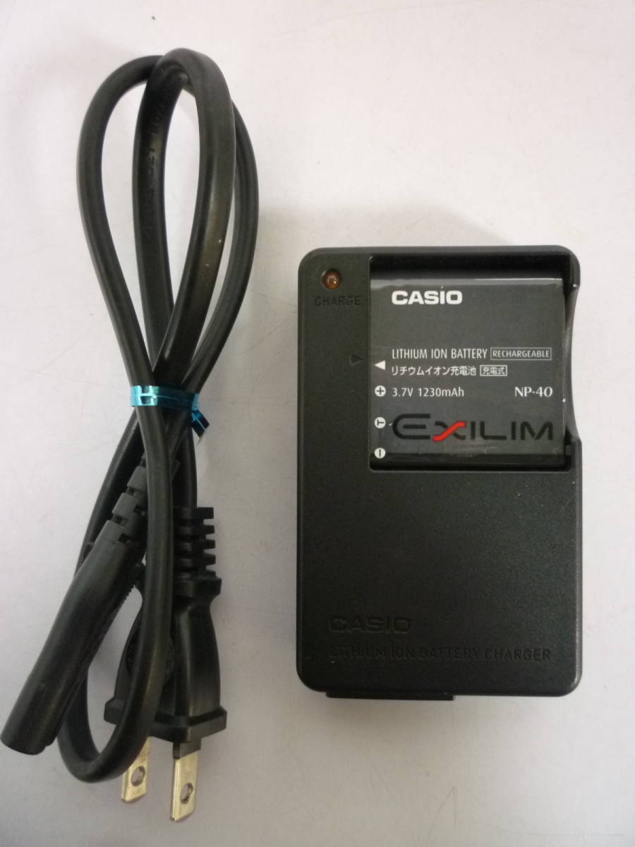 50206-2　CASIO　EXILIM　充電器　BC-31L　バッテリーチャージャー　+　NP-40　電池パック　カシオ　エクスリーム_画像1