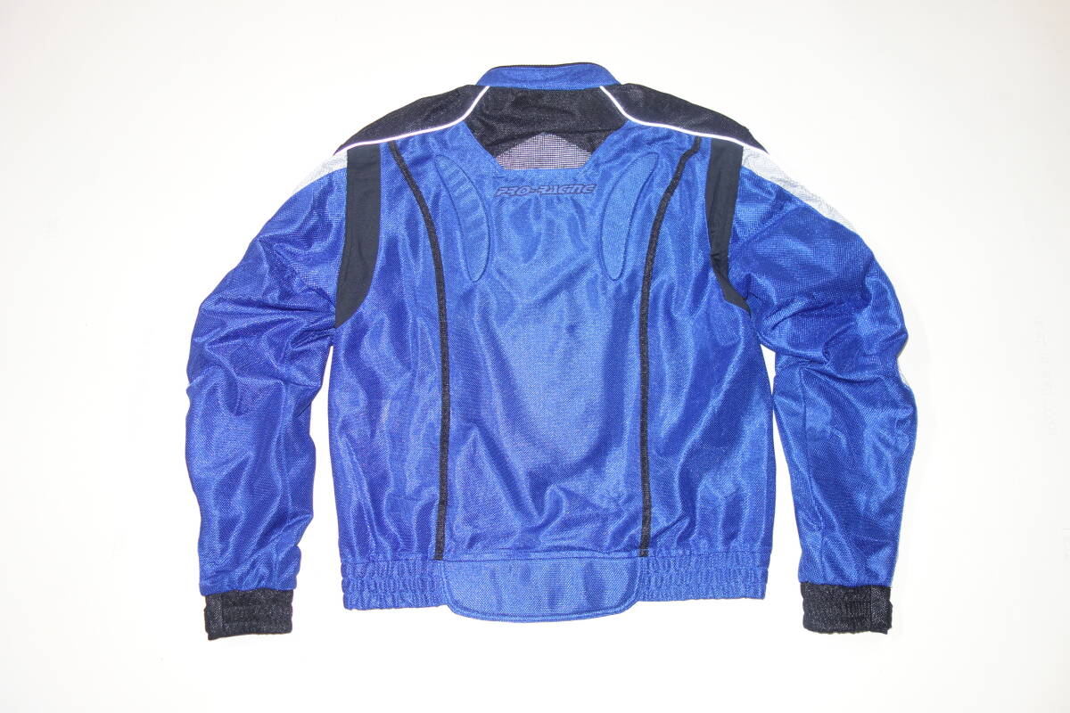 レア品 サイズLB 太め 南海部品 ナンカイ メッシュライディングジャケット ブルー /ブラック パット付き プロレーシングの画像3