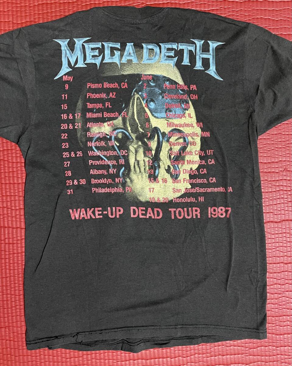MEGADETH WAKE-UP DEAD TOUR Tシャツ Mサイズ ヴィンテージ ヘヴィメタル スラッシュメタル 着丈約65cm 身幅約45cmの画像4