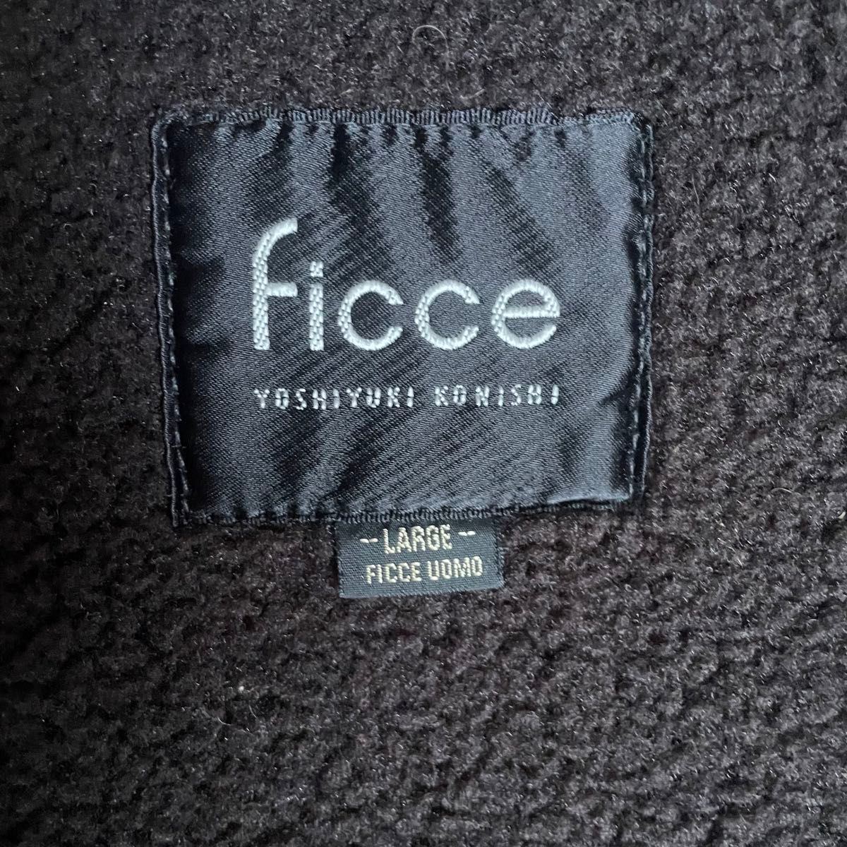 【vintage】90s ficce ケンケン　フェイクレザージャケット ブルゾン 裏ボア