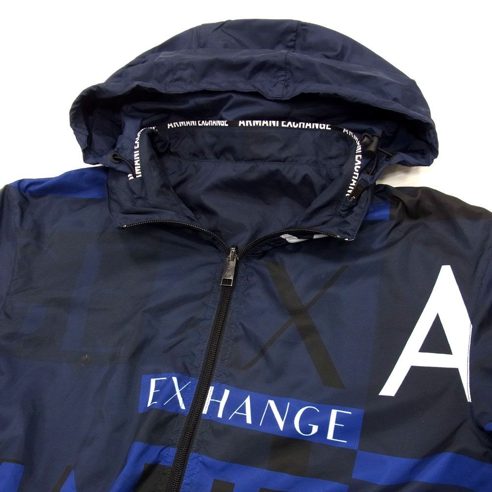 美品 定価4万円●Armani Exchange アルマーニ ジャケット リバーシブル ウインド ジップ メンズ Mサイズ オーバーサイズ 春物 1円スタートの画像7