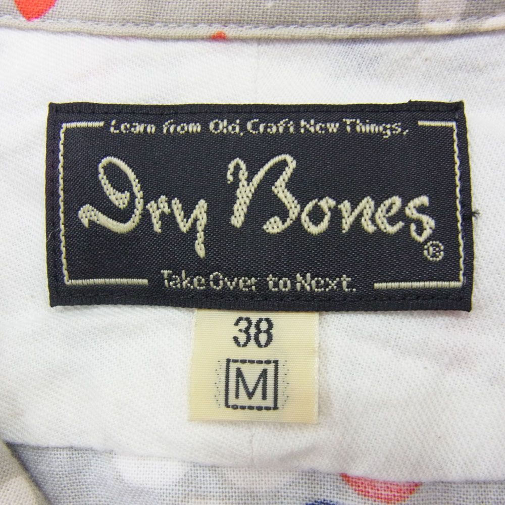 定価2万円●Dry Bones ドライボーンズ 50’sスタイル オープンカラー シャツ DAZZLE メンズ Mサイズ 猫目ボタン 日本製 総柄 1円スタートの画像9