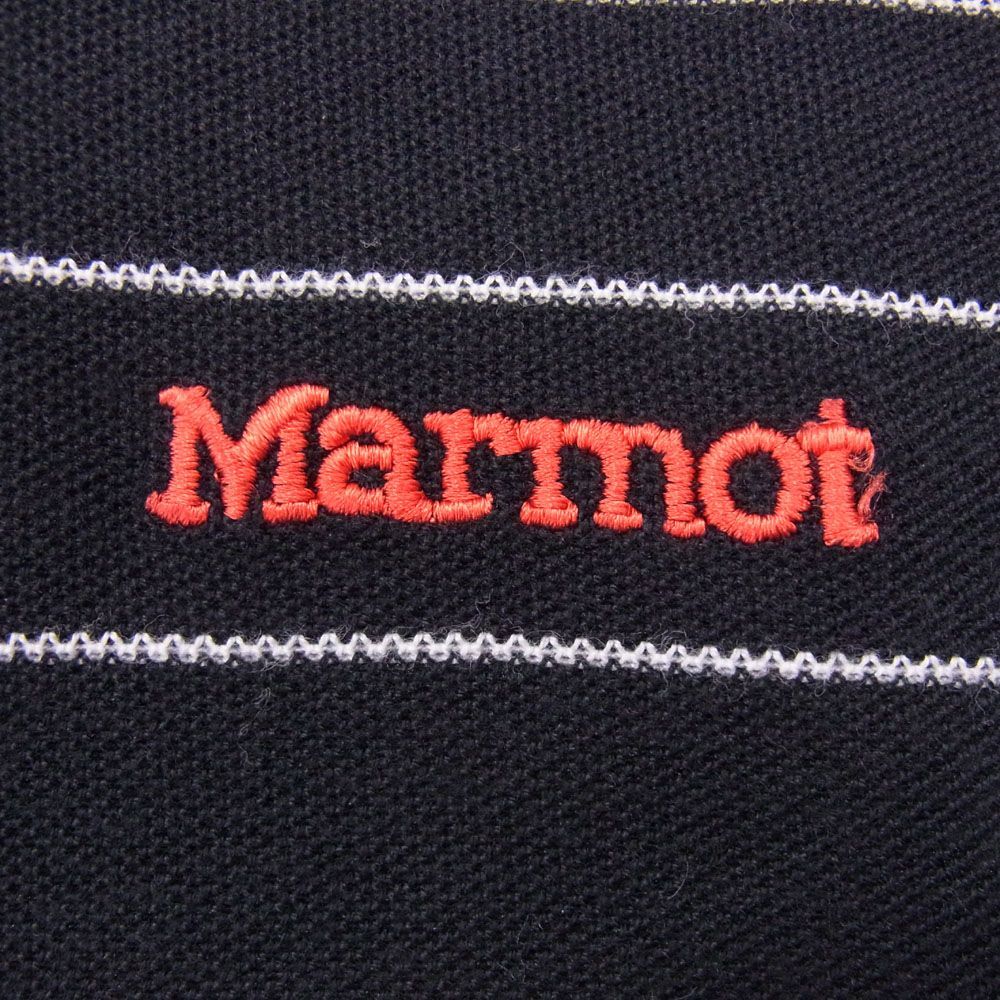 ●Marmot マーモット ポロ シャツ 半袖 ハーフジップ プルオーバー ブラック メンズ Mサイズ ゴルフ アウトドア ボーダー柄 1円スタートの画像8
