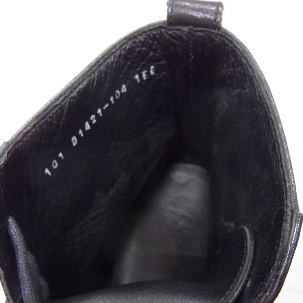定価4万円●BURBERRY BLACK LABEL バーバリー ブラックレーベル レースアップ レザー ブーツ ブラック メンズ 25.5CM 牛革 1円スタートの画像6