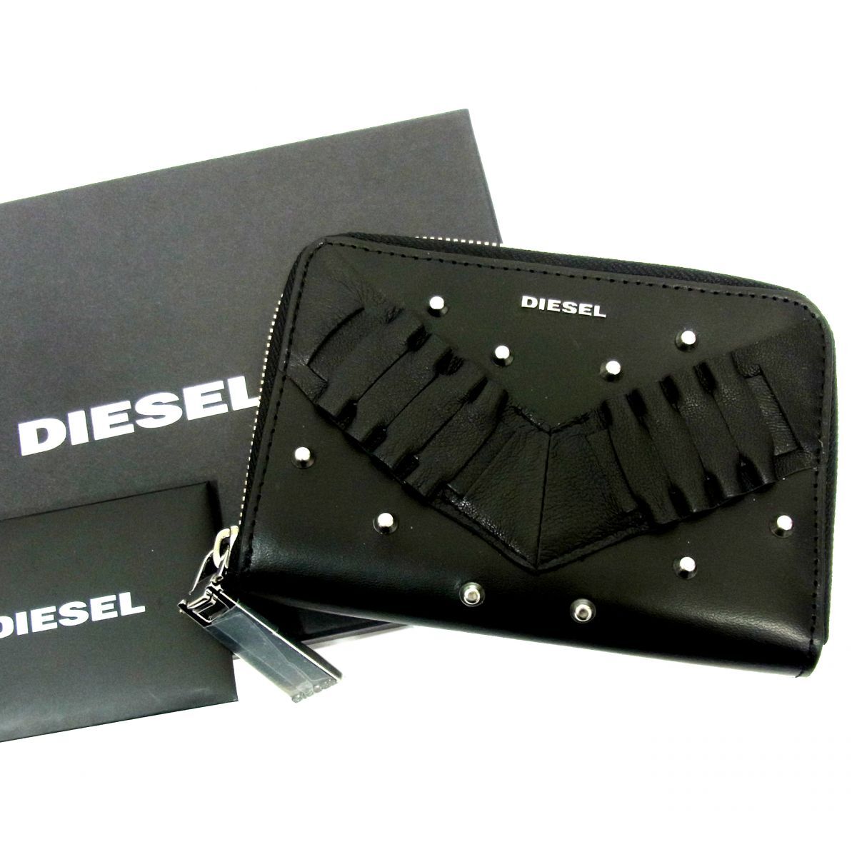  new goods #DIESEL diesel folding twice purse wallet round fastener change purse . equipped studs men's lady's Uni sek