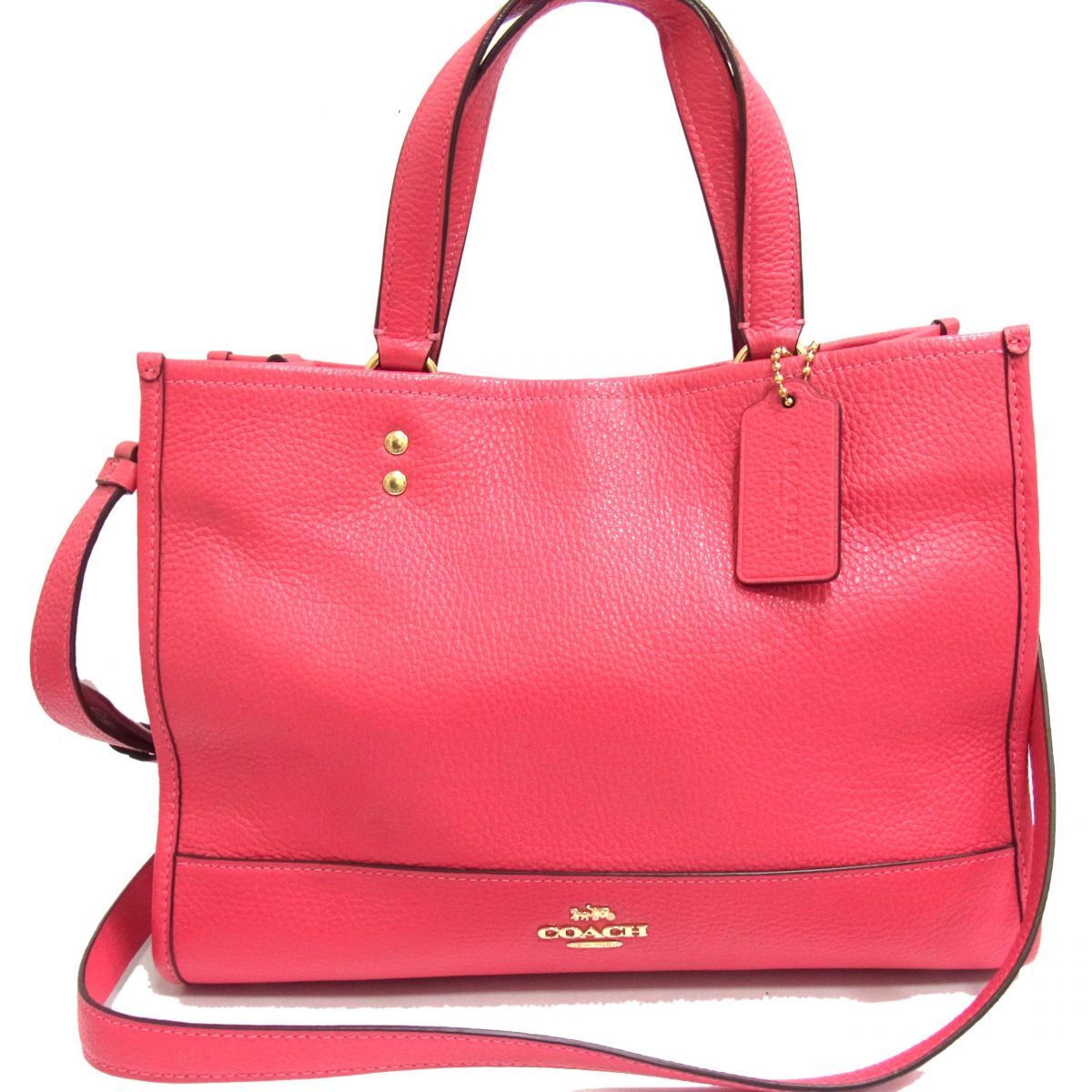 *COACH Coach leather shoulder bag tempsi- Carry all leather handbag diagonal .. lady's bag 1 jpy start 