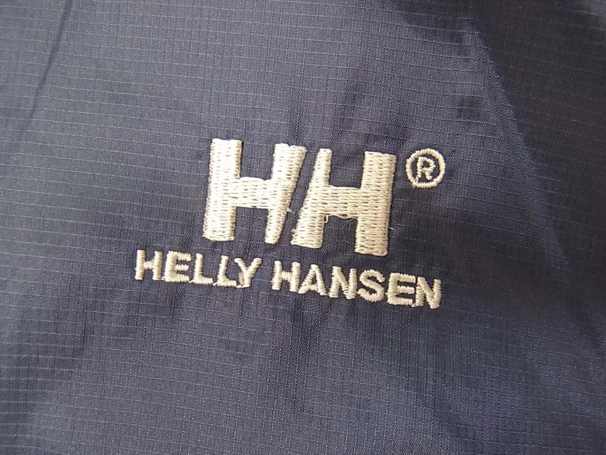 美品☆HELLY HANSEN ヘリーハンセン ウインドブレーカー ナイロンジップジャケット 襟元フード収納 メンズ 春物 アウトドア 1円スタート_画像5