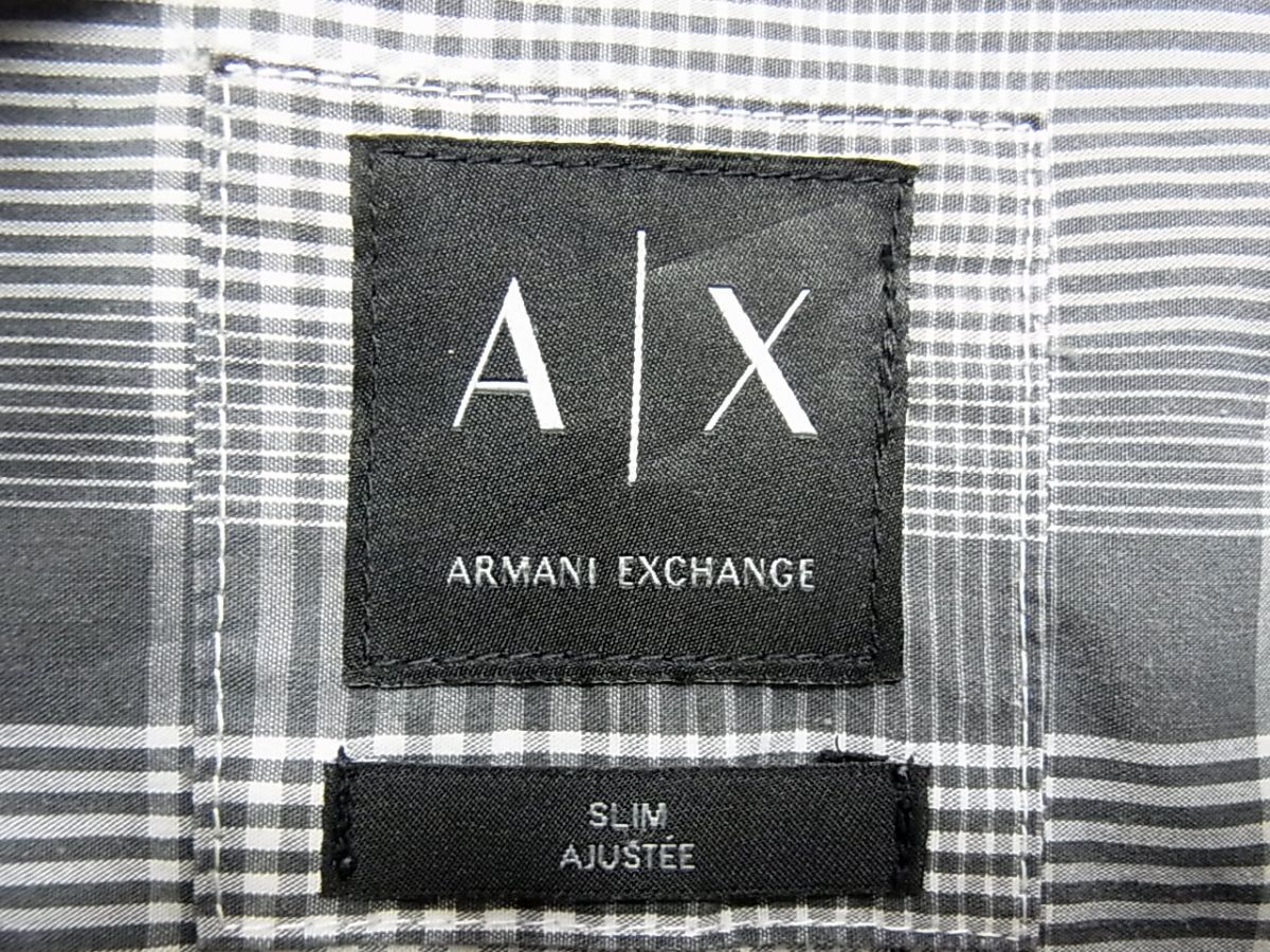 ◇ARMANI EXCHANGE SLIM AJU STEE 長袖 チェックシャツ メンズ アルマーニ エクスチェンジ 人気モデル 1円スタートの画像8