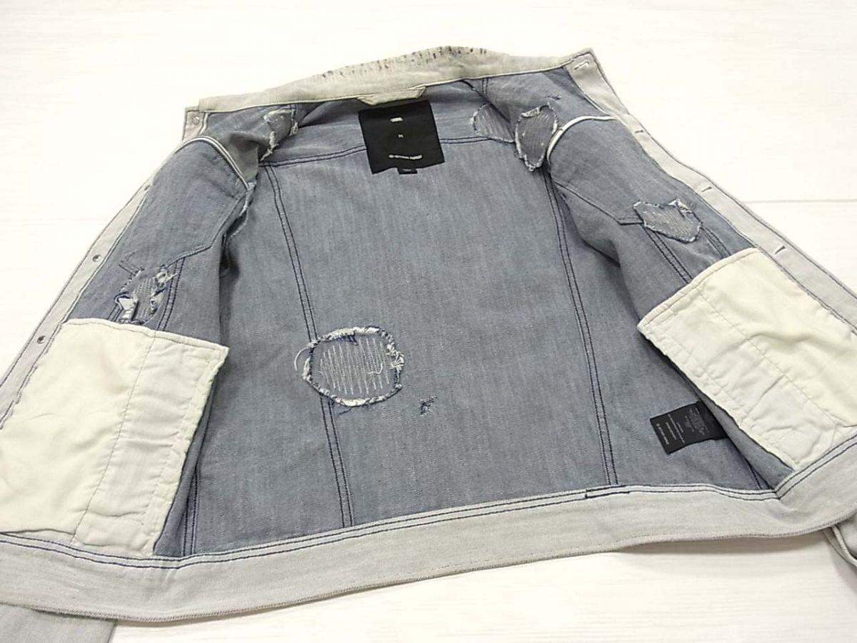 定価48,400円☆G-STAR RAW ジースターロウ デニムジャケット ジージャン メンズ 3301 Deconstructed 3D Slim Jacket リメイク加工の画像7