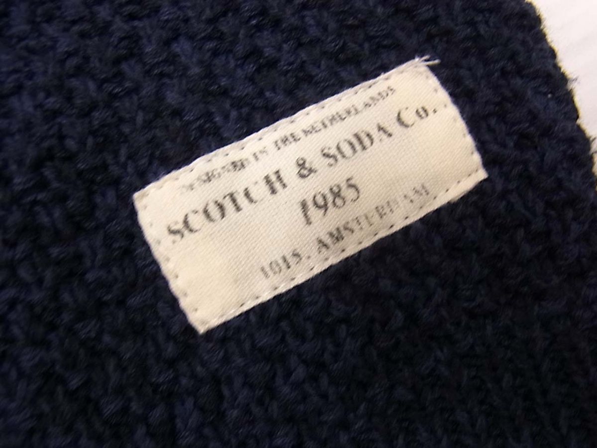 *Scotch&Soda Scotch & soda хлопок вязаный свитер вырез лодочкой мужской весна предмет темно-синий 1 иен старт 