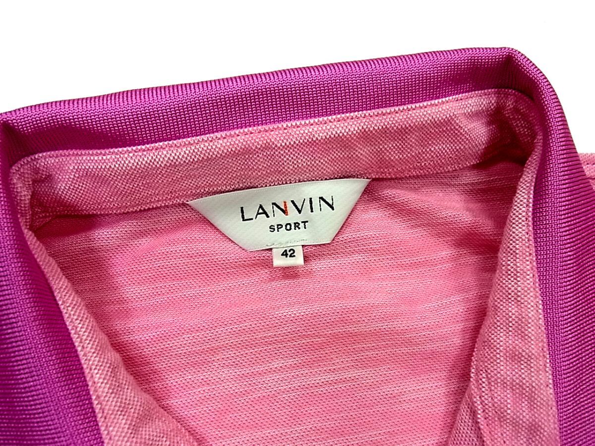 美品 定価3万円■LANVIN SPORT ランバン 半袖 ポロシャツ デサント 夏物 メンズ 1円スタートの画像5