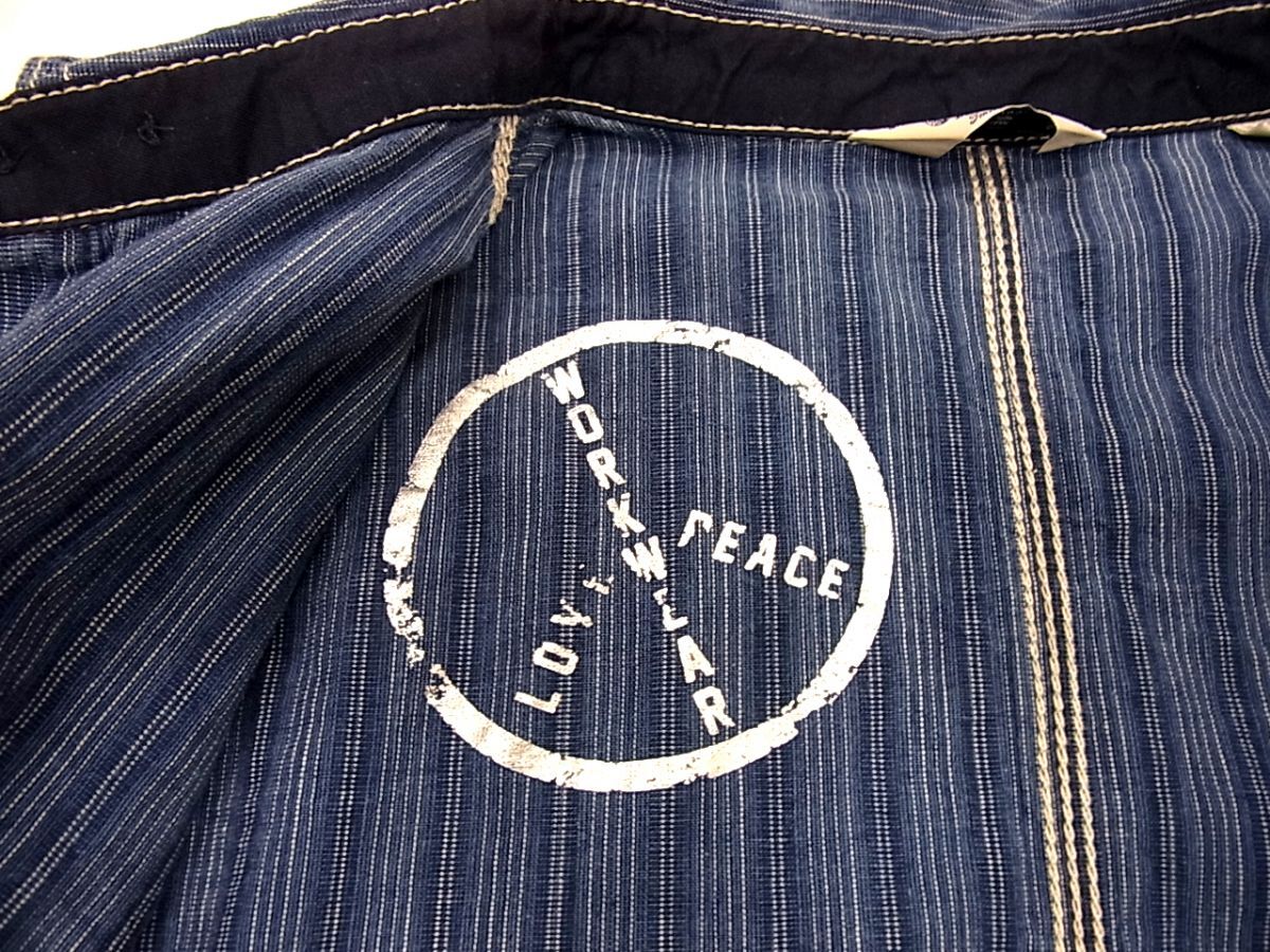 定価2万円■DIESEL ディーゼル 長袖シャツ ワークシャツ ストライプ柄 メンズ 1円スタートの画像6