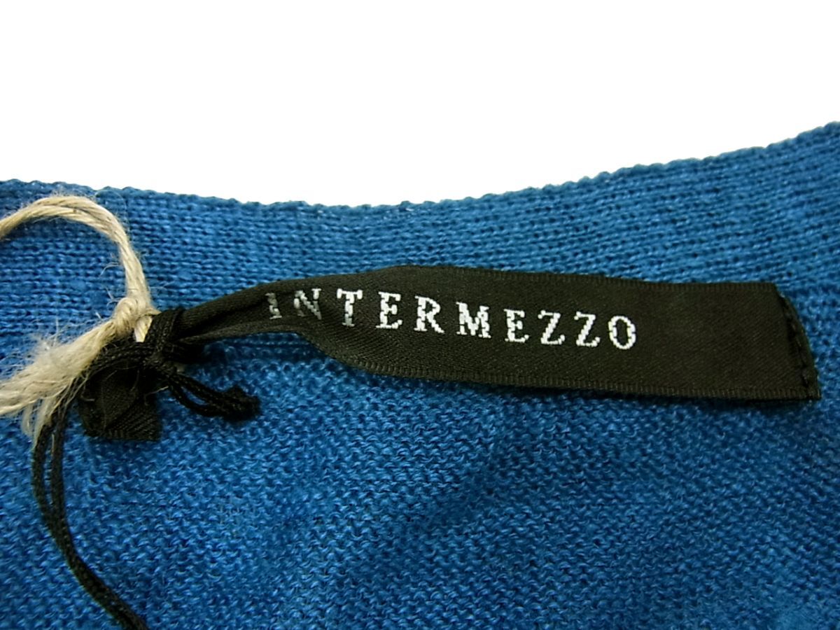  new goods #INTERMEZZO Inter metsolinen knitted cardigan flax 100% spring summer thing men's 1 jpy start 