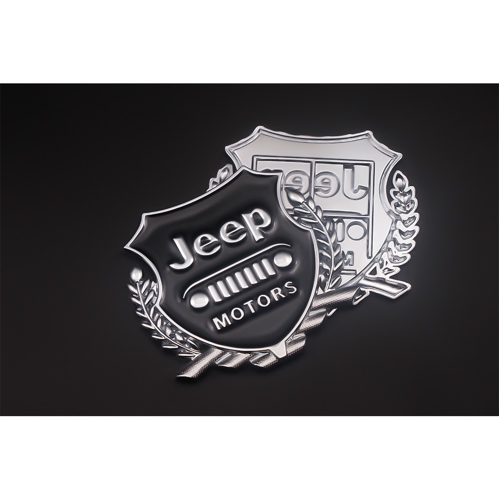 Jeep メタルエンブレム 【シルバー】クライスラー・ジープ ラングラー アンリミテッド グランドチェロキー コンパス レネゲードの画像2