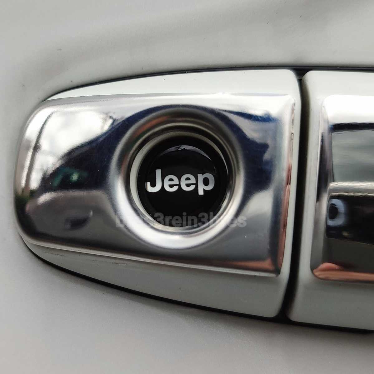 Jeep エンブレム 3Dクリスタル 鍵穴ステッカー キーレス専用■クライスラー ラングラー グランドチェロキー コンパス レネゲード_画像1