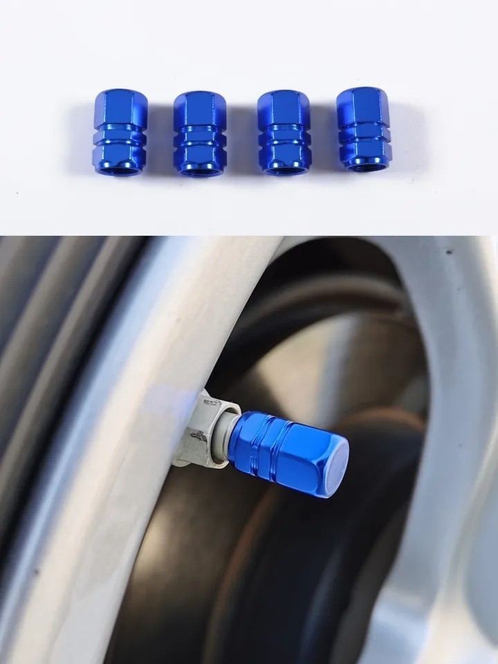 無限 タイヤ エアーバルブキャップ(大) 4P【ブルー】フィット ステップワゴン ヴェゼル フリード アコード シビック N-BOX/N-ONE/N-WGNの画像2