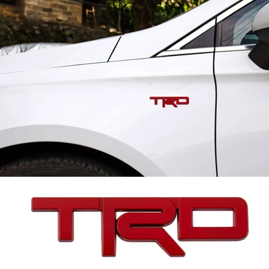 TRD シンプル エンブレム【レッド】プリウス クラウン ハリアー アルファード アクア ヤリスクロス ライズ RAV4 86 C-HR ヴォクシー_画像3