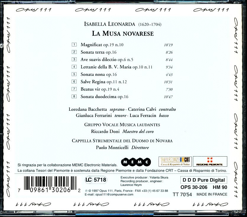1CD-BOX Opus111 ドーニ/Riccardo Doni - イザベラ・レオナルダ：宗教曲とソナタ集　4枚同梱可能　4EB000007NXM_画像5
