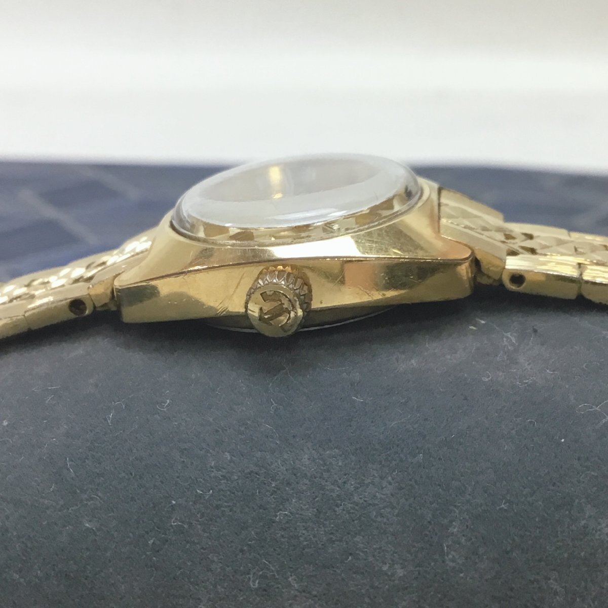【中古品/CH】稼働 RADO ラドー 990 AT/自動巻 手巻き デイト ゴールド文字盤 レディース腕時計 RS0417/0015の画像6