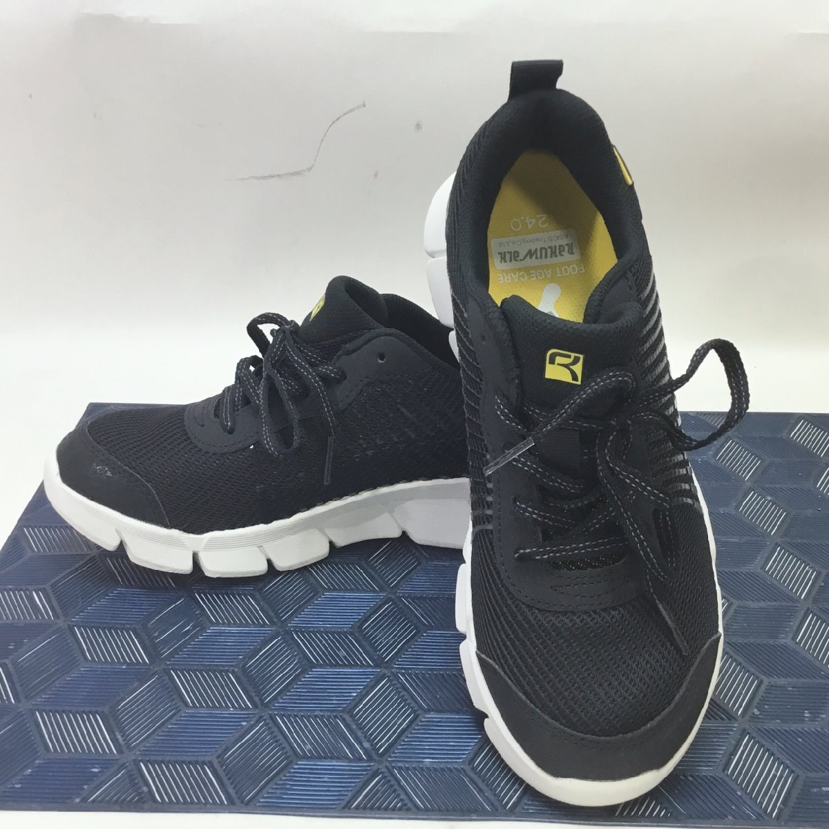 【中古品/CH】RAKUWALK Ladies ラクウォーク レディス シューズ ブラック アシックス 24㎝ ウォーキング 紐靴 RS0420/0010の画像1