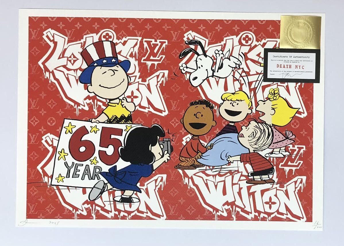 DEATH NYC アートポスター 世界限定100枚 スヌーピー SNOOPY ピーナッツ PEANUTS ヴィトン チャーリーブラウン ポップアート 現代アート _画像1