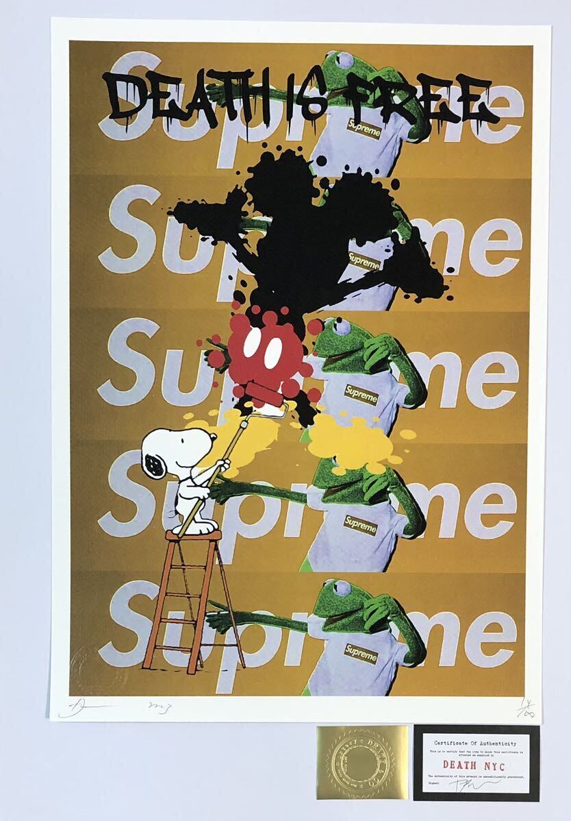 DEATH NYC アートポスター 世界限定100枚 スヌーピー SNOOPY ミッキーマウス アンディウォーホル ストリート シュプリーム 現代アート の画像1