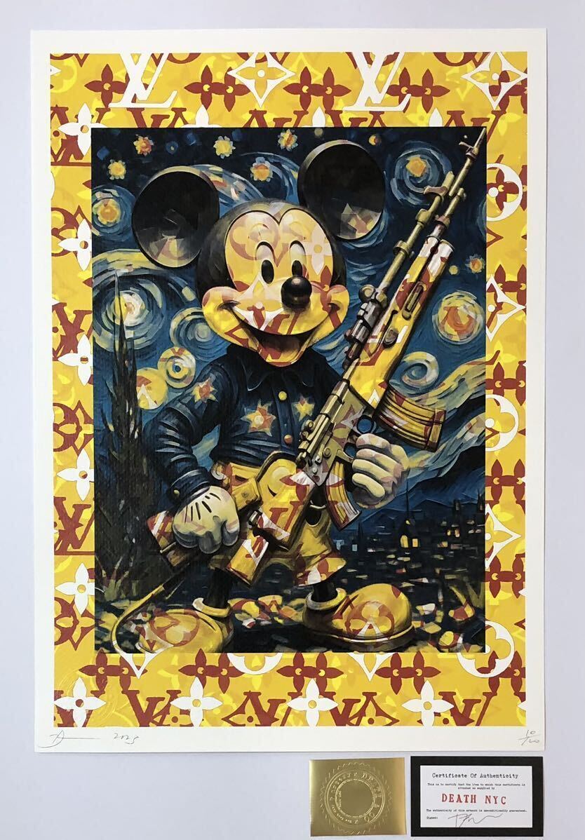 DEATH NYC アートポスター 世界限定100枚 ミッキーマウス Mickey ディズマランド ゴッホ 星月夜 ヴィトン Disney VUITTON 現代アート の画像1