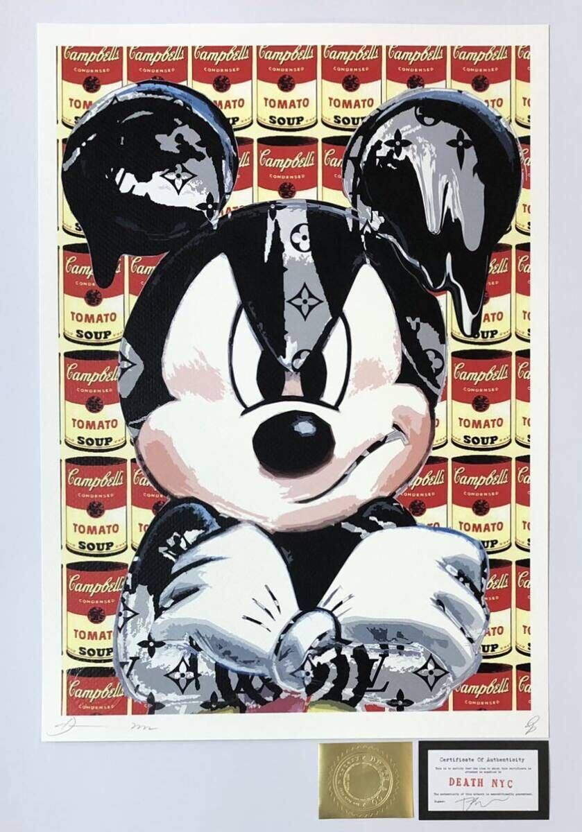 DEATH NYC アートポスター 世界限定100枚 ミッキーマウス Mickey Mouse アンディウォーホル Campbell ポップアート ヴィトン 現代アート の画像1