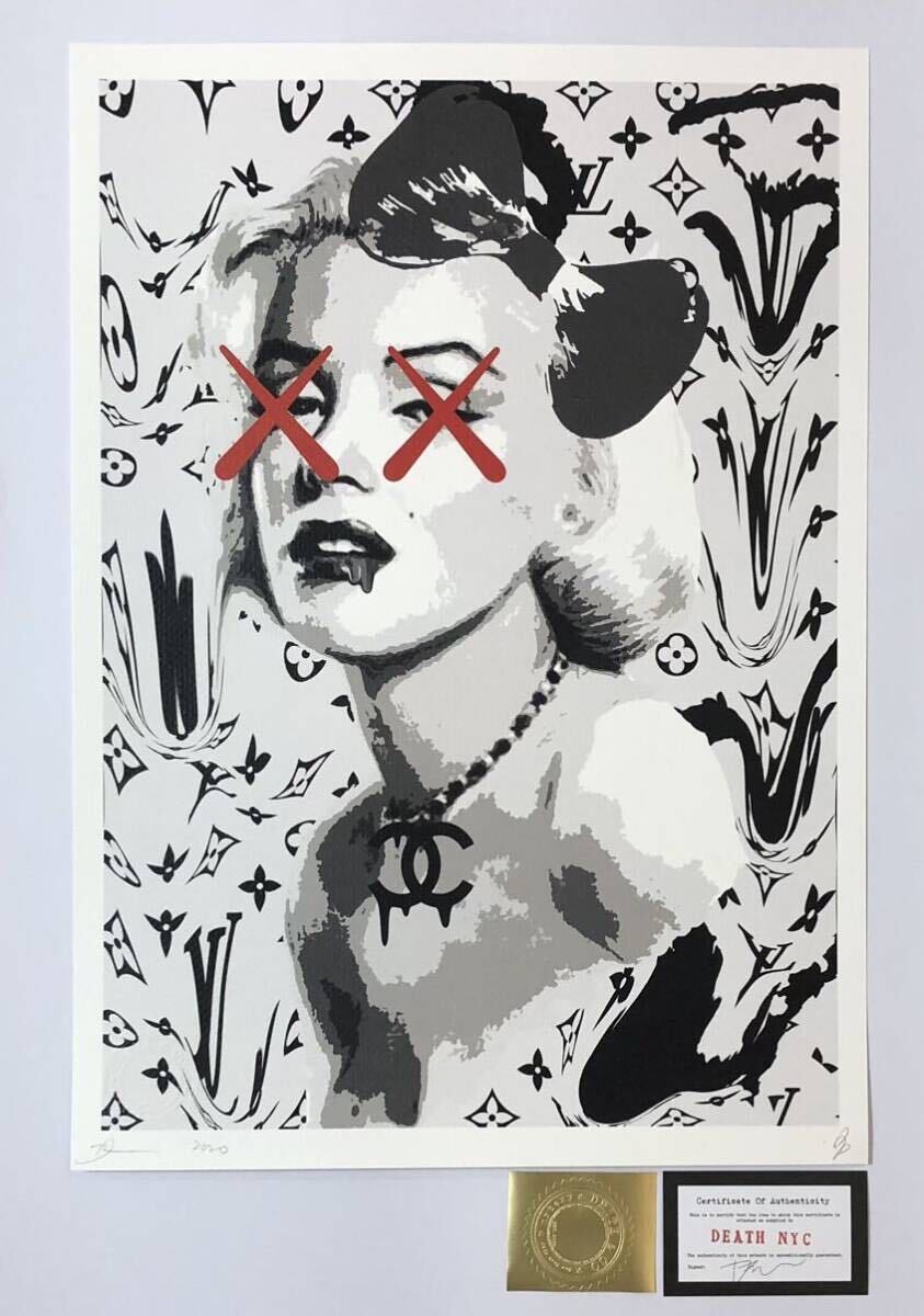 DEATH NYC アートポスター 世界限定100枚 ポップアート マリリンモンロー Marilyn Monroe アンディウォーホル ヴィトン カウズ 現代アート の画像1
