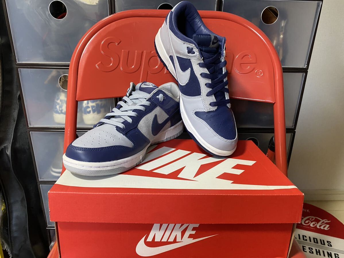 再出品＜1円〜2回使用・送料無料＞NIKE atmos DUNK LOW JP QS MISMATCHED AA4414-401 US9.5 ナイキ アトモス ダンクロー 抽選販売購入