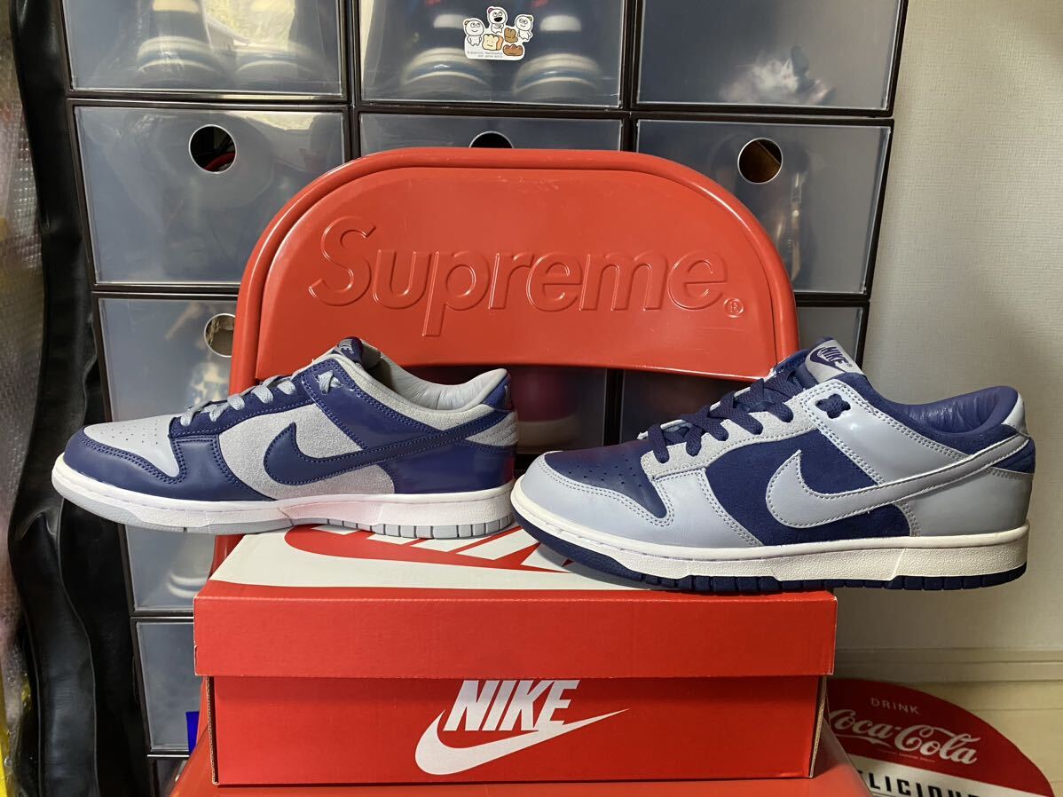 再出品＜1円〜2回使用・送料無料＞NIKE atmos DUNK LOW JP QS MISMATCHED AA4414-401 US9.5 ナイキ アトモス ダンクロー 抽選販売購入