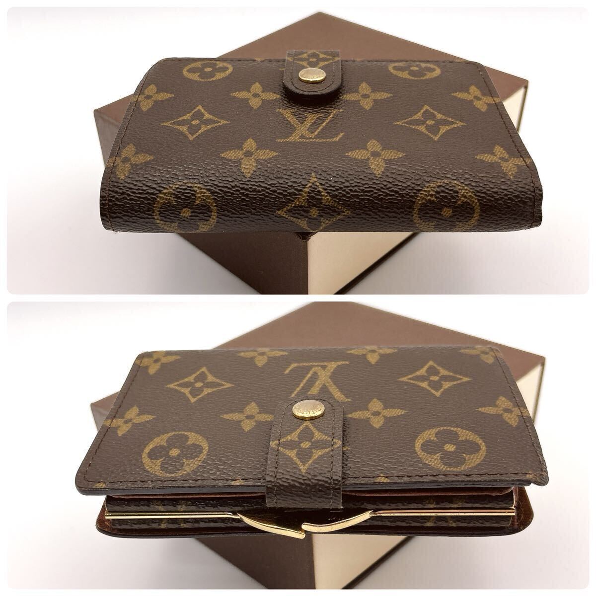 ★極美品★付属品付★【A353】LOUIS VUITTON ルイヴィトン モノグラム ポルトモネ ヴィエノワ がま口財布 二つ折り財布 M61674/CA1001の画像7